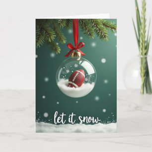 Fußball-Weihnachts-Schneekugel-Karte Karte