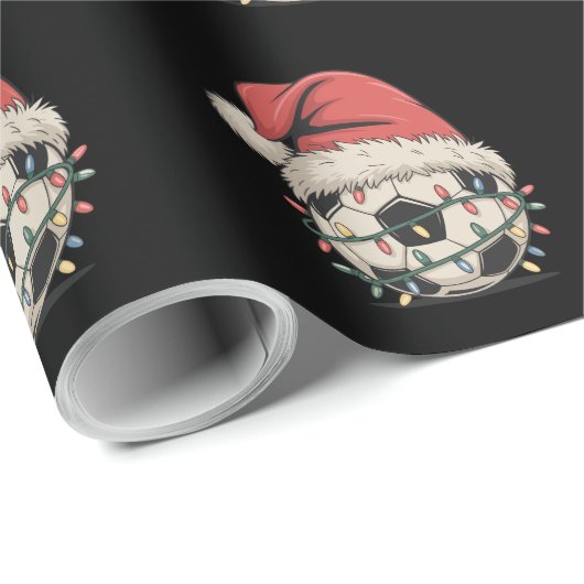 Fußball Weihnachts-Weihnachtsmannmütze Weihnachten Geschenkpapier (Rolleneckpunkt)
