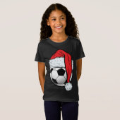 Fußball Weihnachtsball Weihnachtsmannmütze Funny S T-Shirt (Vorne ganz)