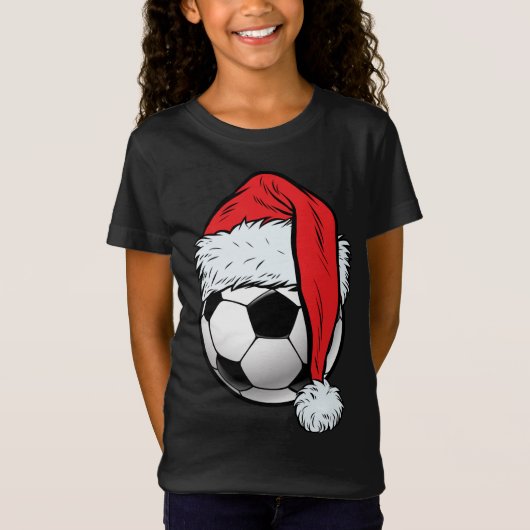 Fußball Weihnachtsball Weihnachtsmannmütze Funny S T-Shirt (Vorderseite)