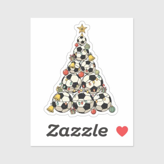 Fußball-Weihnachtsbaum Aufkleber (Blatt)