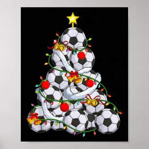 Fußball-Weihnachtsbaum Byll Santa Hut Lustiges Xma Poster