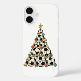 Fußball-Weihnachtsbaum iPhone 16 Hülle
