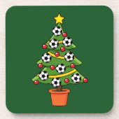 Fußball Weihnachtsbaum Getränkeuntersetzer (Vorderseite)