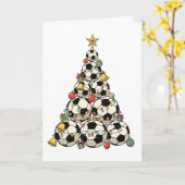 Fußball-Weihnachtsbaum Karte (Gelbe Blume)
