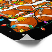 Fußball Weihnachtsbaum Lichter Weihnachten Sport M Poster (Ecke)