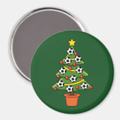 Fußball Weihnachtsbaum Magnet (Vorderseite/Rückseite)