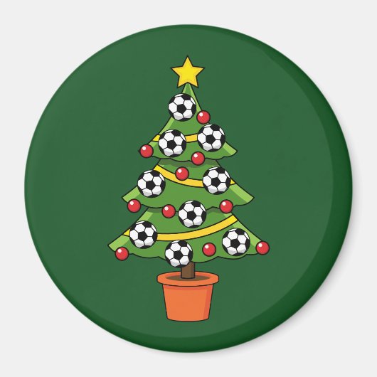 Fußball Weihnachtsbaum Magnet (Vorne)