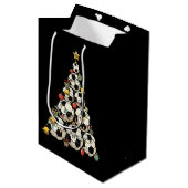Fußball-Weihnachtsbaum Mittlere Geschenktüte (Vorderseite Schrägansicht)