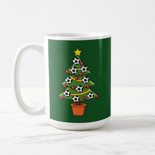 Fußball Weihnachtsbaum | Name hinzufügen Kaffeetasse (Links)
