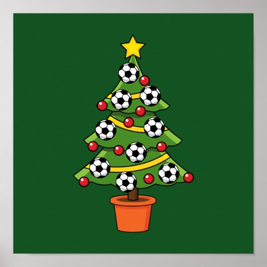 Fußball Weihnachtsbaum Poster (Vorne)