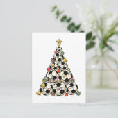 Fußball-Weihnachtsbaum Postkarte (Stehend Vorderseite)