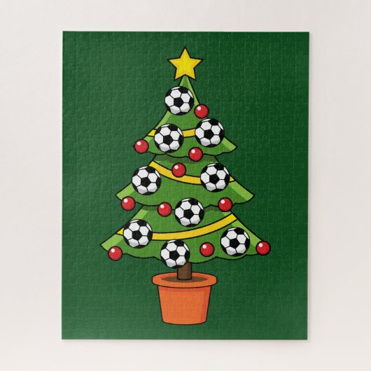 Fußball Weihnachtsbaum Puzzle (Vertikal)
