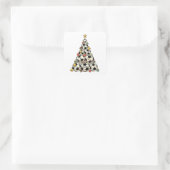 Fußball-Weihnachtsbaum Quadratischer Aufkleber (Tasche)