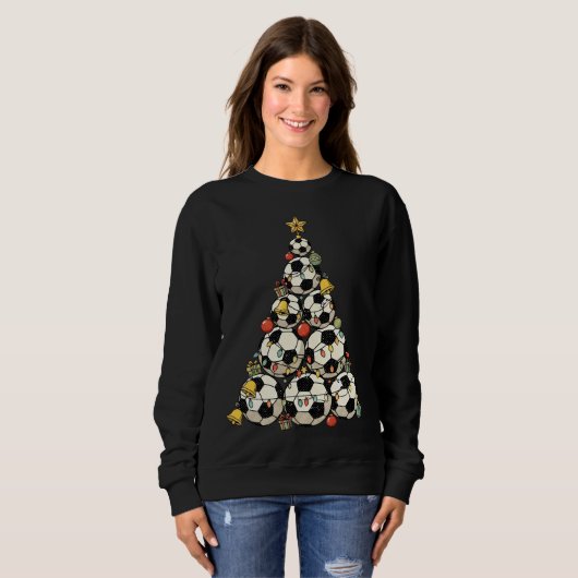 Fußball-Weihnachtsbaum Sweatshirt (Vorne ganz)
