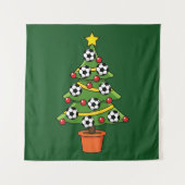Fußball Weihnachtsbaum Wandteppich (Vorderseite)