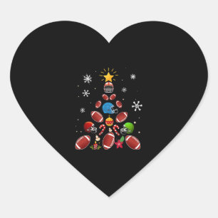 Fußball Weihnachtsbaum Xmas Fußball Spieler Gesche Herz-Aufkleber