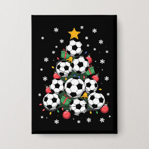Fußball-Weihnachtsbaum Xmas-Spieler Fußballfan Button