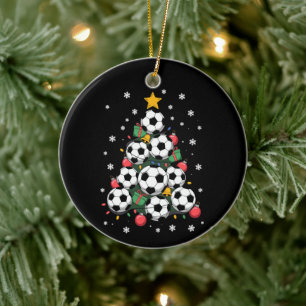 Fußball-Weihnachtsbaum Xmas-Spieler Fußballfan Keramik Ornament