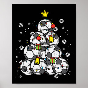 Fußball-Weihnachtsbaum Xmas-Spieler Jungen Mädchen Poster