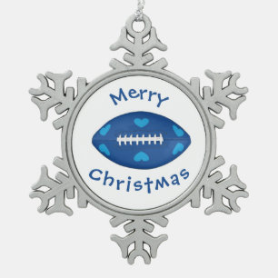 #Fußball Weihnachtsbaumdekoration Schneeflocken Zinn-Ornament