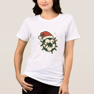 Fußball-Weihnachtsbeleuchtung Santa Hut Lustig Tri-Blend Shirt