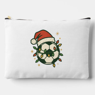 Fußball-Weihnachtsbeleuchtung Santa Hut Lustig Zubehörtasche