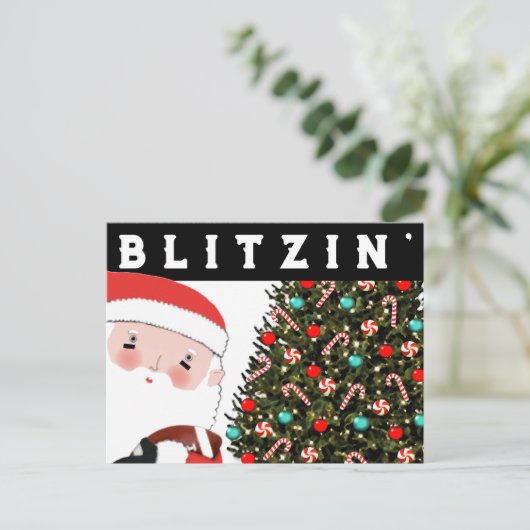 Fußball Weihnachtsfeiertag Postkarte (Stehend Vorderseite)