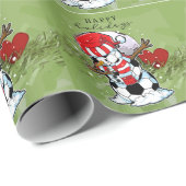 Fußball Weihnachtsfussball Snowman Holidays Geschenkpapier (Rolleneckpunkt)
