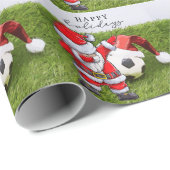 Fußball Weihnachtsfussball Weihnachtsfest Geschenkpapier (Rolleneckpunkt)