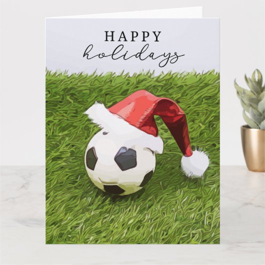 Fußball Weihnachtsfußball Weihnachtsmannmütze Happ Karte (Kleine Pflanze)