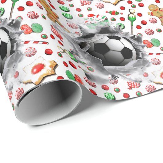 Fußball-Weihnachtsgeschenk Geschenkpapier (Rolleneckpunkt)