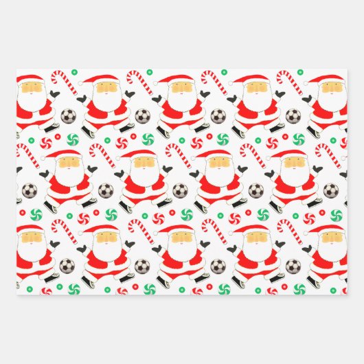 Fußball Weihnachtsgeschenke Wrapping Paper Geschenkpapier Set (Vorderseite 2)