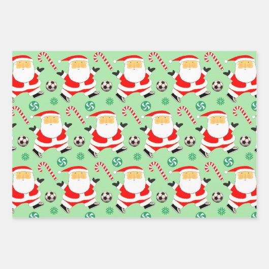 Fußball Weihnachtsgeschenke Wrapping Paper Geschenkpapier Set (Vorderseite)