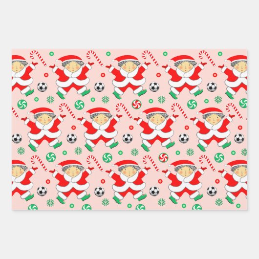 Fußball Weihnachtsgeschenke Wrapping Paper Geschenkpapier Set (Vorderseite 3)