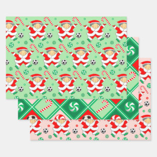 Fußball Weihnachtsgeschenkverpackungspapier Geschenkpapier Set