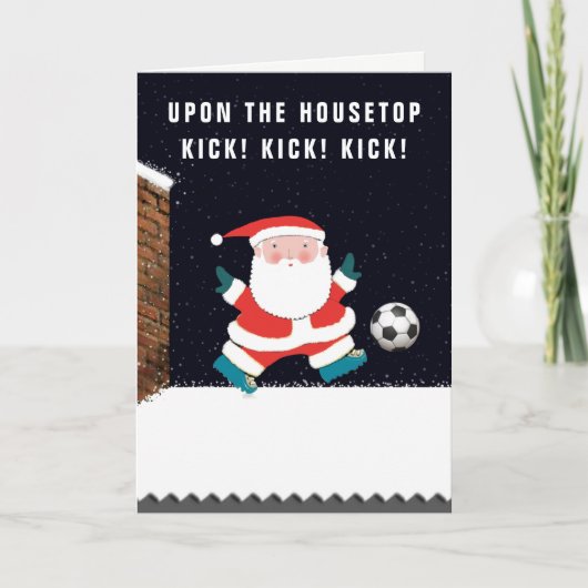 Fußball-Weihnachtsgrüße Feiertagskarte (Vorderseite)