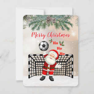 Fußball Weihnachtsgrußkarte Santa Fußball Feiertagskarte