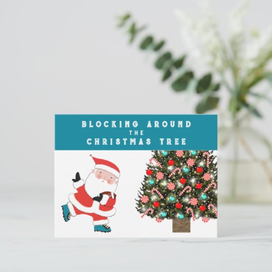 Fußball Weihnachtskarte Feiertagspostkarte (Stehend Vorderseite)