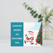 Fußball Weihnachtskarte Feiertagspostkarte (Stehend Vorderseite)