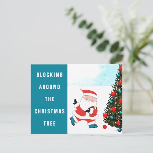 Fußball Weihnachtskarte Feiertagspostkarte (Stehend Vorderseite)