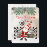 Fußball Weihnachtskarte Santa Soccer Feiertagskarte<br><div class="desc">#soccergirl #soccersanta #soccerguy #soccerfan #soccerchristmas Perfect Gift für einen Fußball-Coach und einen Fußball-Spieler-Score Big This Holiday Season with Our Custom Soccer Greeting Card! ⚽ 🎄 Suchen Sie die perfekte Art, um den Fußballfans in Ihrem Leben zu schenken? Unsere personalisierte Fußball-Grußkarte ist genau das, was Sie brauchen! Mit einem lebendigen Fußball-Design...</div>