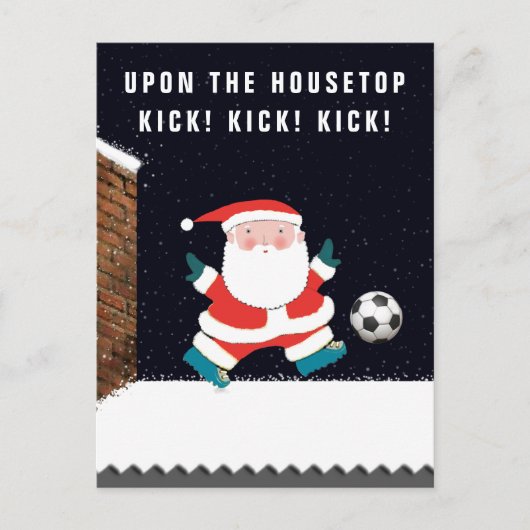 Fußball-Weihnachtskarten Feiertagspostkarte (Vorderseite)