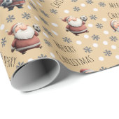 Fußball-Weihnachtsmann am Strand Geschenkpapier (Rolleneckpunkt)