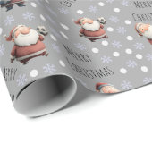 Fußball-Weihnachtsmann auf Grau Geschenkpapier (Rolleneckpunkt)