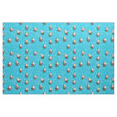 Fußball-Weihnachtsmann auf hell türkisblau Stoff (Fat Quarter (45,7 x 55,9 cm))