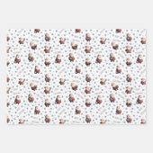 Fußball-Weihnachtsmann auf Weiß Geschenkpapier Set (Vorderseite)