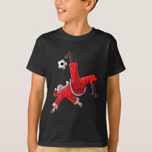 Fußball Weihnachtsmann Fahrrad Kick Xmas Jungs Män T-Shirt