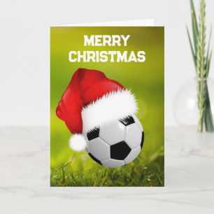 Fußball & Weihnachtsmann Individuelle Weihnachtska Karte