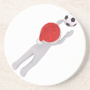 Fußball-Weihnachtsmann Sandstein Untersetzer